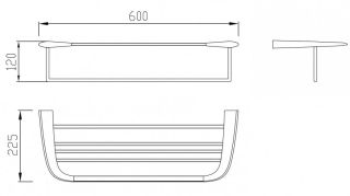Полка для полотенец ABBER Nord AA1554 60см хром